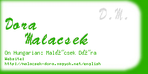 dora malacsek business card